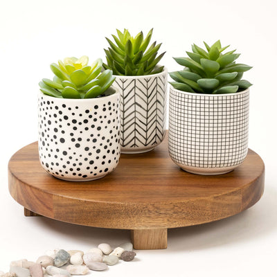 Kurrajong Farmhouse 9" wood pedestal stand | round pedestal riser board | acacia wood riser | acacia pedestal board | round pedestal riser | kitchen display stand | plant holder