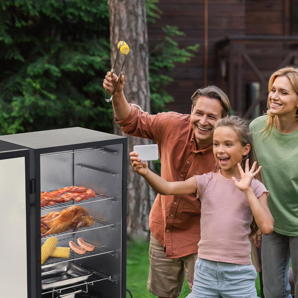 Royal Gourmet SE2805 28-Inch Analog Electric Smoker with 3 Cooking Grates, Outdoor Smoker with Adjustable Temperature Control & 454 Sq. In. Cooking Area for Outdoor Backyard BBQ, Black Royal Gourmet