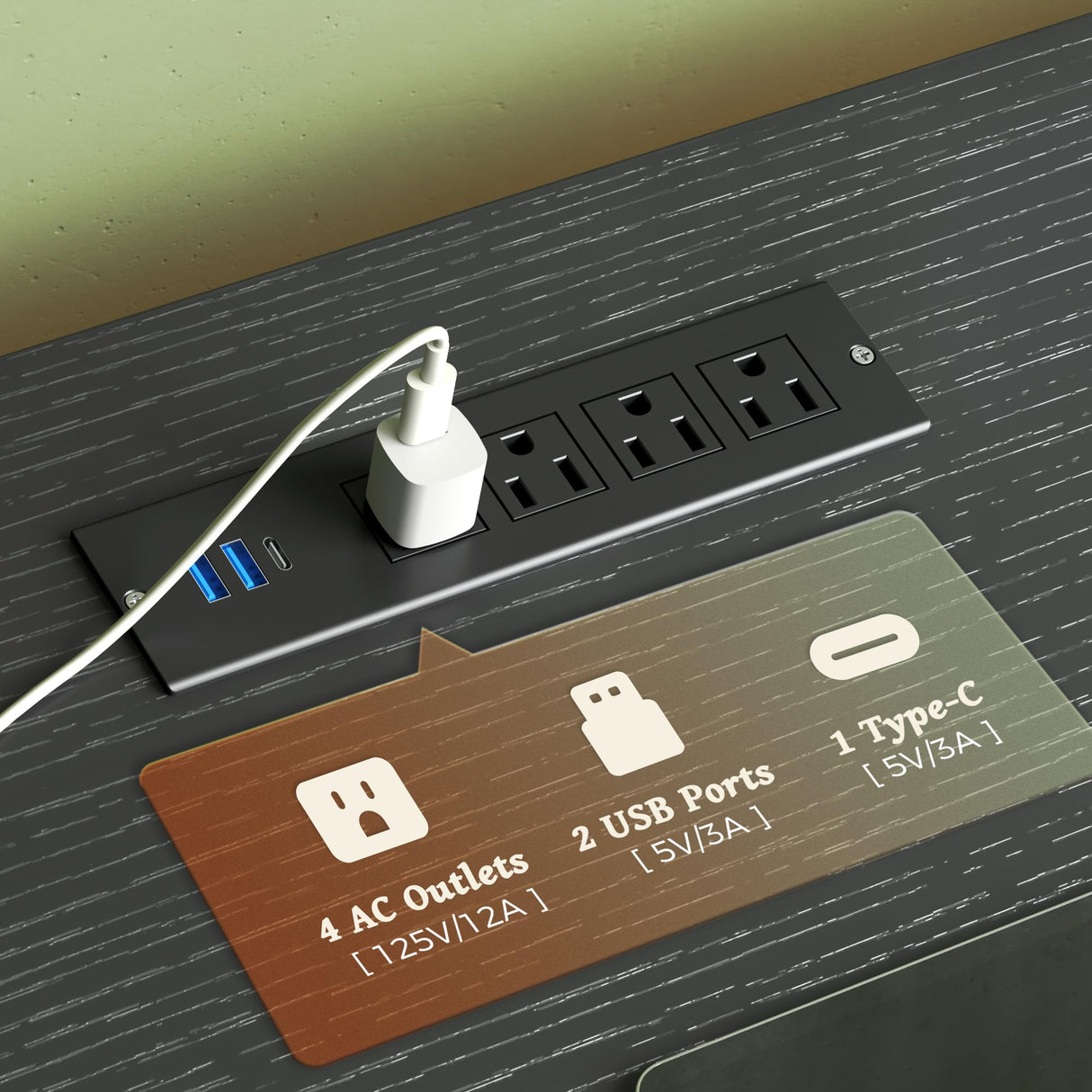 Huuger Dresser for Bedroom With Power Outlets and LED Lights, 7 Drawers TV Stand for 60 Inch TV, Console With Open Shelf, 55 Inches Wide Black, PU Leather Huuger