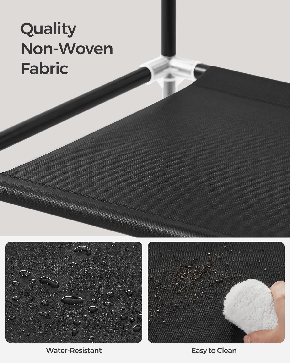 SONGMICS 3-Tier Shoe Rack, Shoe Storage for Hallway Closet, Slim and Space-Saving, Metal Frame, Non-Woven Fabric Shelves, Black ULSH053B01 SONGMICS