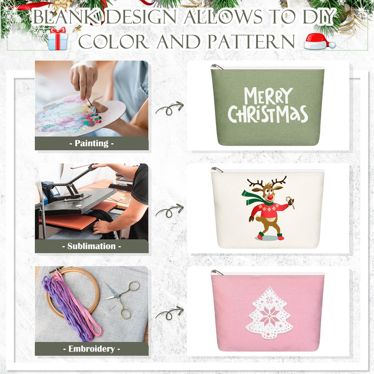 Reginary 10 Pack Canvas Makeup Bags Bulk for Women Multi Color Cosmetics Bag Travel Toiletry Bag Pencil Pouch Multiple Blank Makeup Bags with Zipper Mom Gift for Christmas(Macaron Color) Reginary