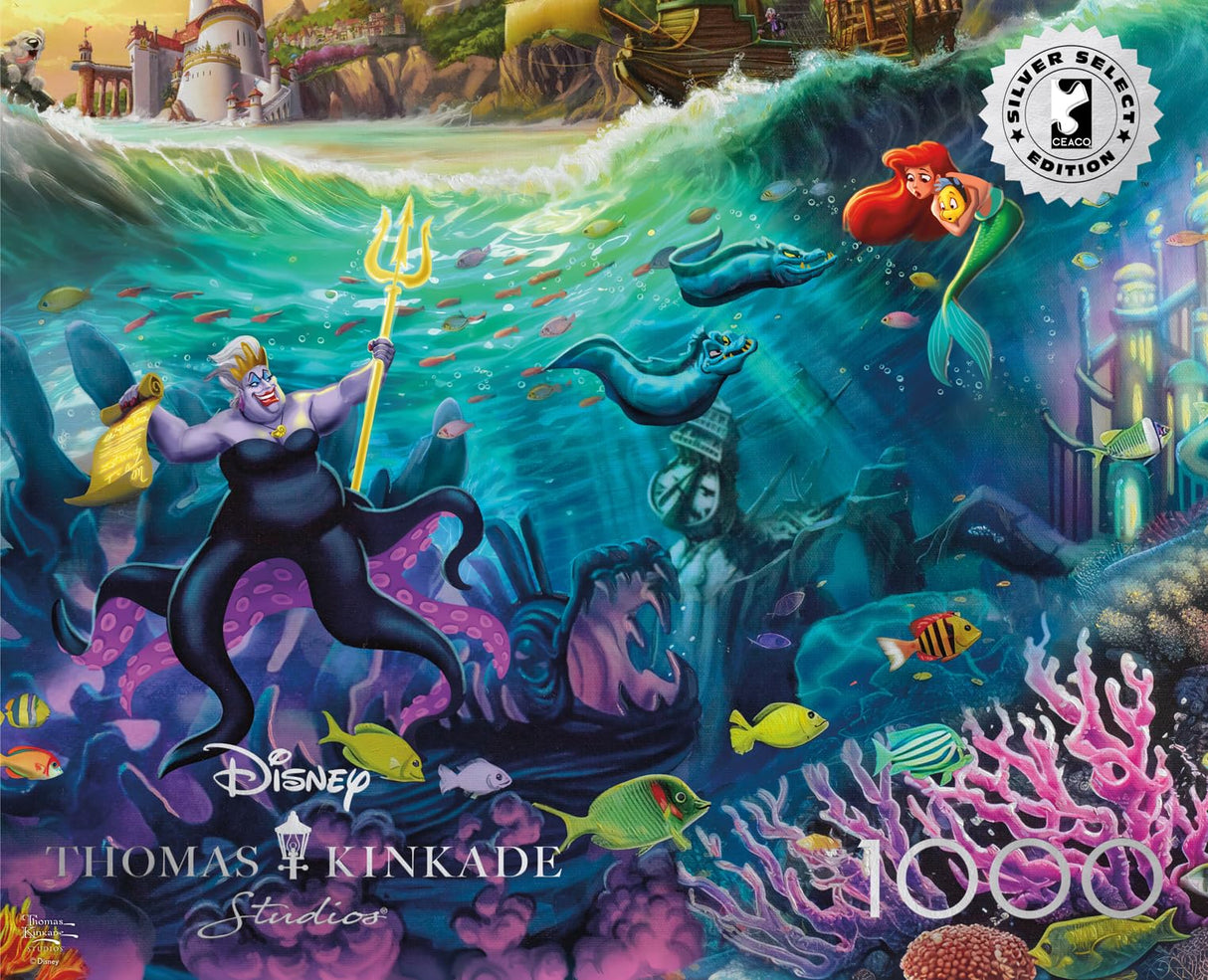 Buffalo Games - Silver Select - Thomas Kinkade - Disney Ursula - 1000 Piece Jigsaw Puzzle for Adults -Challenging Puzzle Perfect for Game Nights - Finished Size is 26.75 x 19.75 Buffalo Games