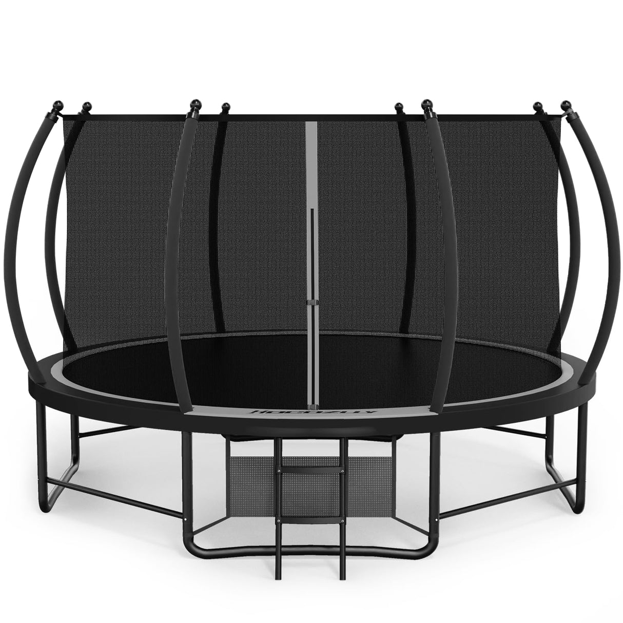 Hocozlly Outdoor Trampoline 14FT for Kids, ASTM Approval Recreational Trampoline with Enclosure, Reinforced Trampolines with Thickened Pole & Non-Slip Wider Ladder (Grey) Hocozlly