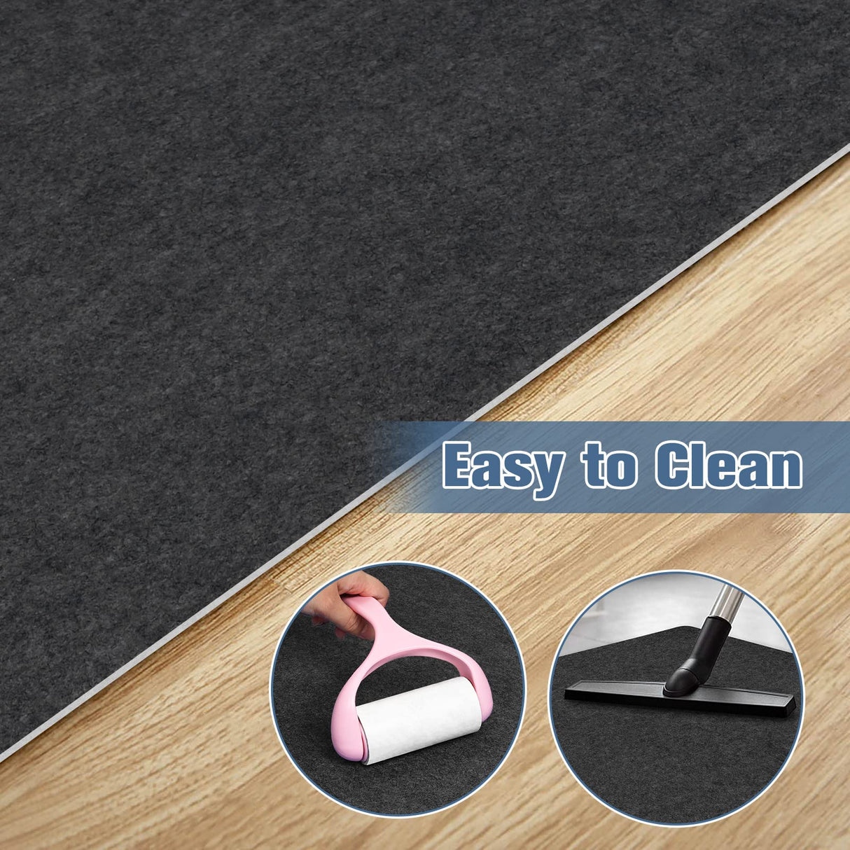 Placoot Office Chair Mat for Hardwood Floor, 55"x35" Computer Chair Mat, Desk Chair Mat, Large Anti-Slip Floor Protector for Home Office Black Placoot