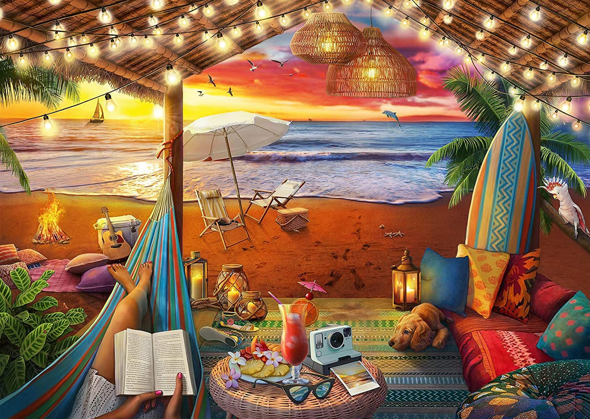 Ravensburger Cozy Cabana Puzzle - Tranquil 500-Piece Jigsaw | Unique Softclick Technology | Large Format | FSC-Certified Materials | Ideal Family Fun Activity Ravensburger