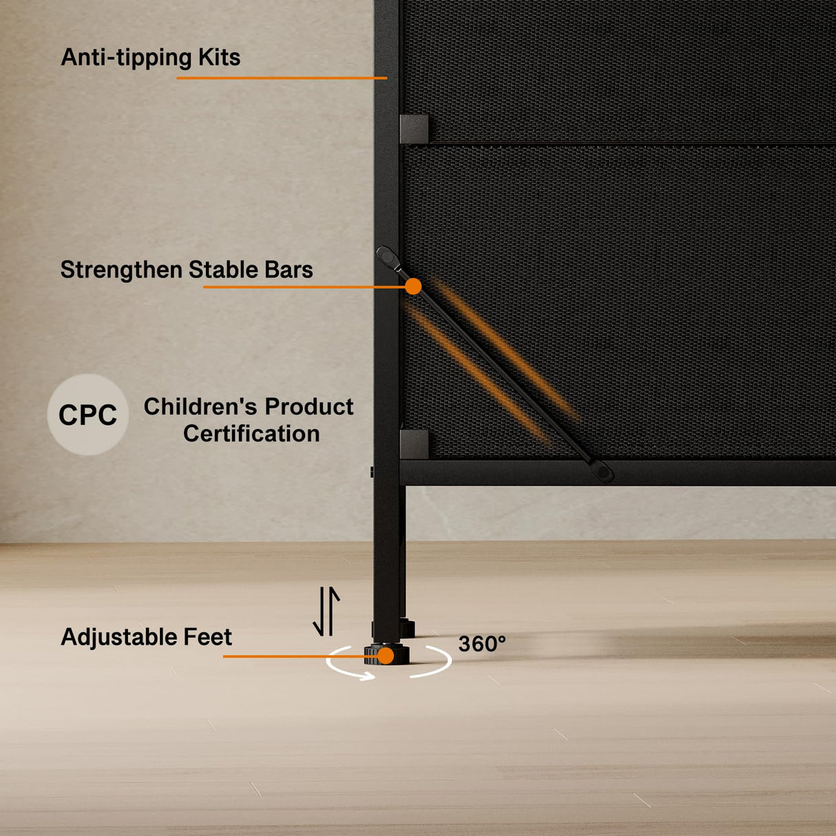 Fixwal Black Dresser for Bedroom with Power Outlets and LED Lights, 55 Inch Drawer TV Stand with 7 Fabric Drawers, TV Stand for Bedroom Up to 65 Inch TV, Chests of Drawers for Bedroom Black Fixwal