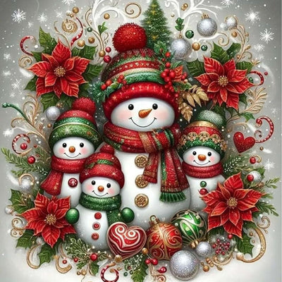 Christmas Diamond Art Kits for Adults, Christmas Diamond Painting Kits for Adults 5D DIY Full Drill Diamond Dots for Gift Wall Decor and Relaxation Gem Arts Snowman 12x16 inch