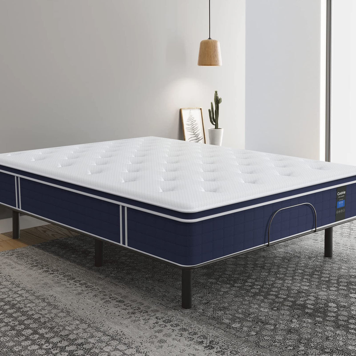 Coolvie Full Size Mattress 12 Inch, Hybrid Full Mattress in a Box, Pocket Springs with Soft Knitted Fabric Cover for a Cool Sleep & Pressure Relief, Medium Firm Feel with Motion Isolation Coolvie