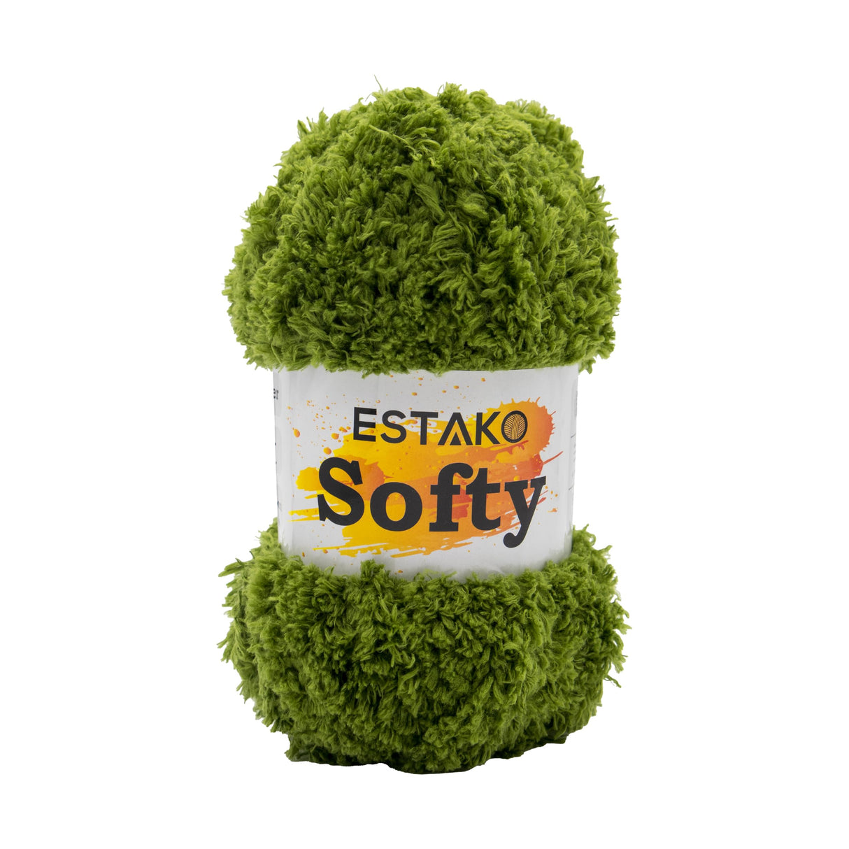 Estako Softy 100% Polyester Fluffy Soft Chunky Bulky Weight #5 Yarn for Crocheting and Knitting 3.52 oz (100 gr) 98 Yds (90 m) (9940 - Grass) estako