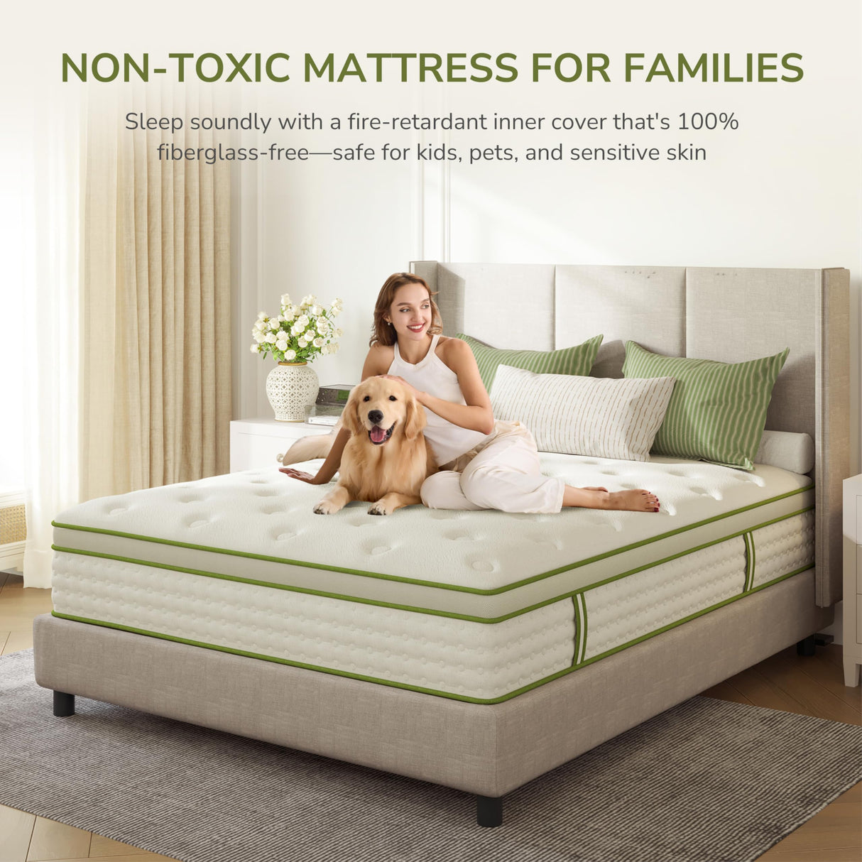 Emerspring King Mattress, 14 Inch King Hybrid Mattress with Individually Pocket Innerspring for Cooling Motion Isolation & Silent Sleep, Pressure Relief, Edge Support,Medium Firm Emerspring