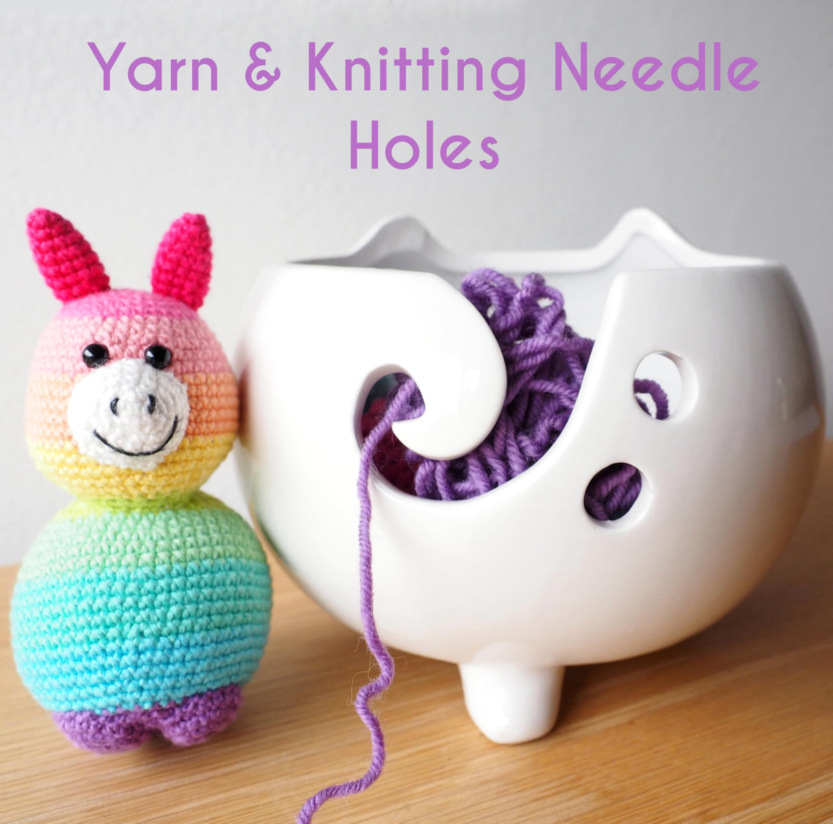 Cat Yarn Bowl for Knitting - Cute Ceramic Knitting Bowl Extra Large - Ceramic Yarn Bowl Crochet Accessories Yarn Holder Storage Gift for Knitters Funny Evovee