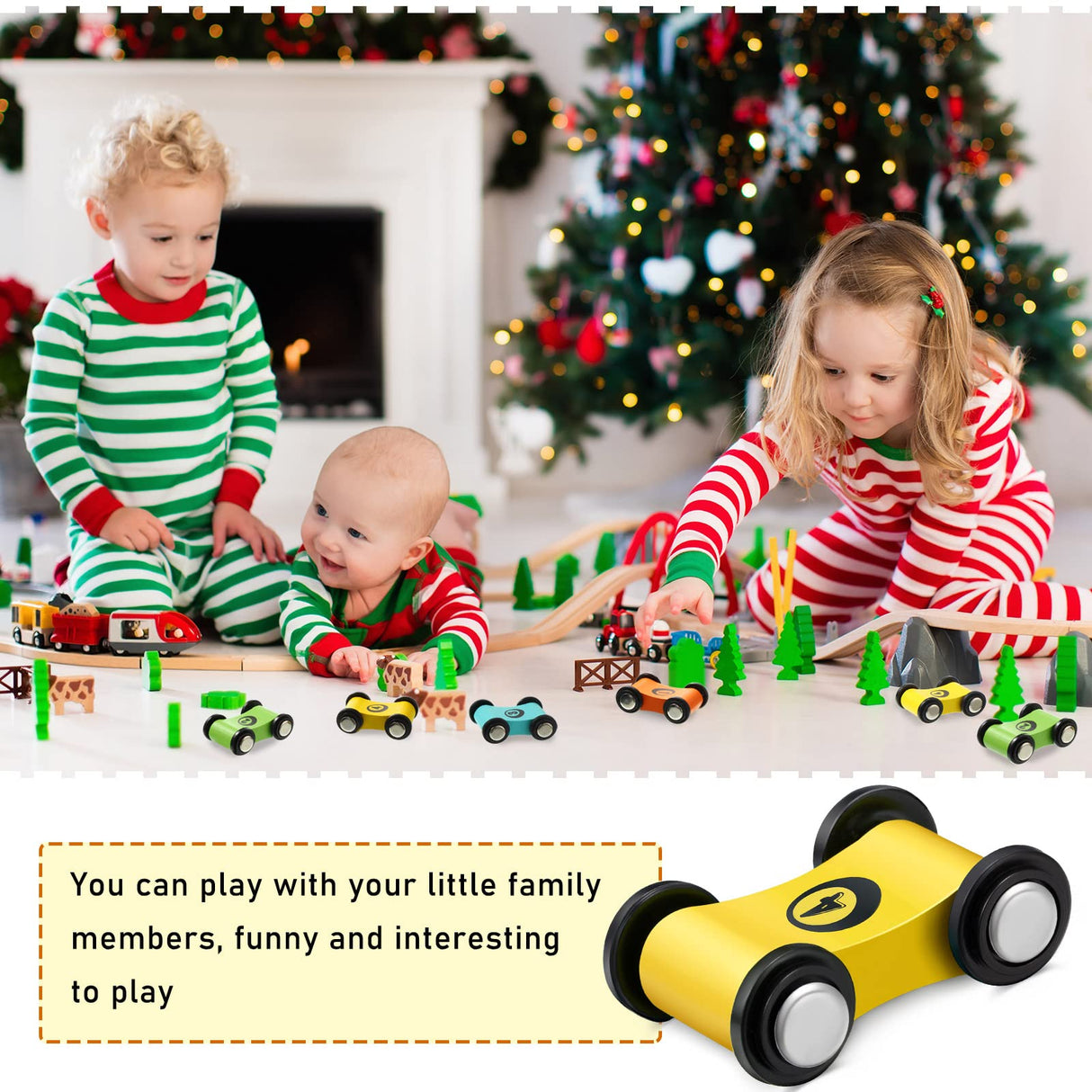 8 Pieces Wooden Mini Car Wood Race Car Kids Wooden Track Colorful Car Ramp Toy Replacement Car Toy Vehicle Play Sets for Toddlers Party Gift Sotiff