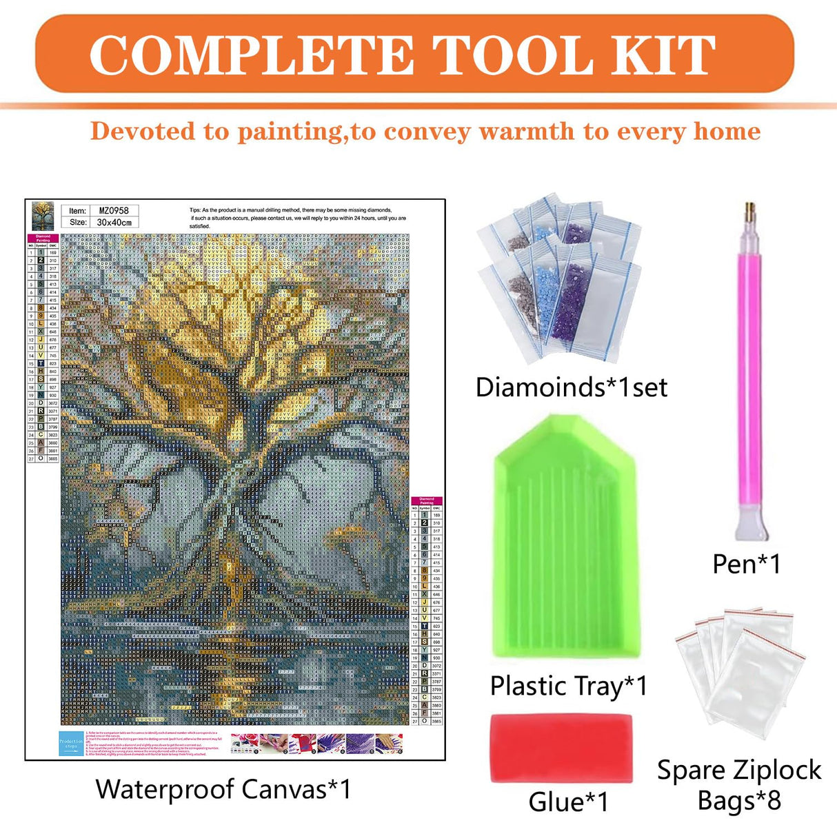 igoodom Diamond Art Kits for Adults, Tree of Life Diamond Painting Kit, Full Drill Round Tree Diamond Art Kits, DIY Gem Art and Crafts for Home Wall Decor Gift 12x16inch igoodom