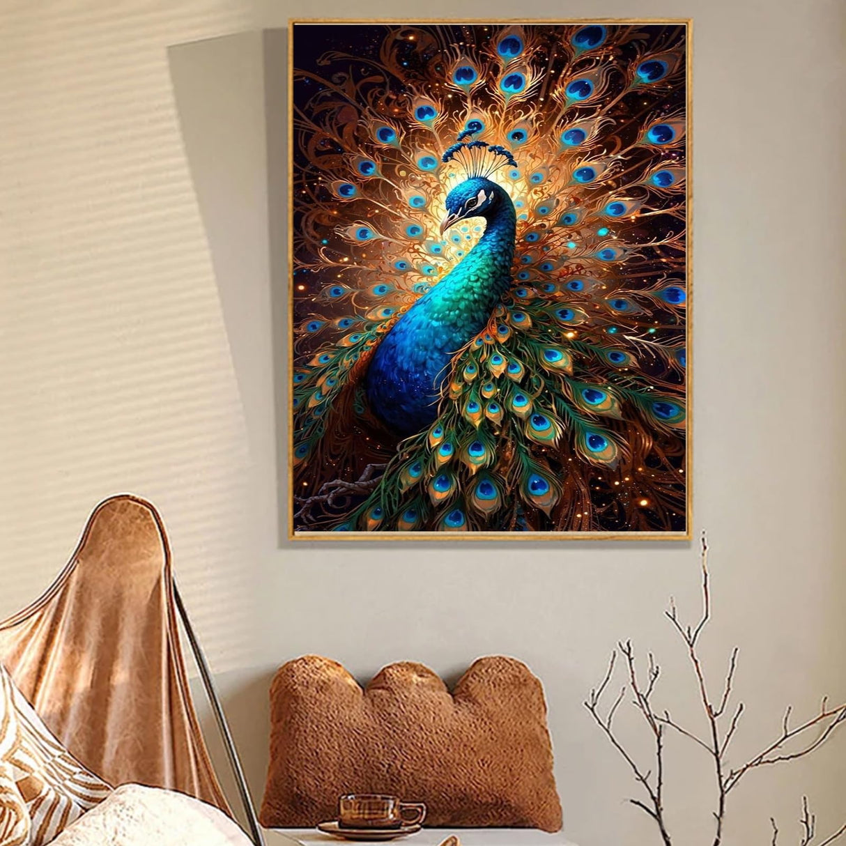 Gamteldot Diamond Art Kits for Adults Beginner - 5D DIY Peacock Diamond Art with Complete Tools,Full Drill Diamond Painting Diamond Dots Gem Art Craft for Home Wall Decor Gift-12x16in Gamteldot