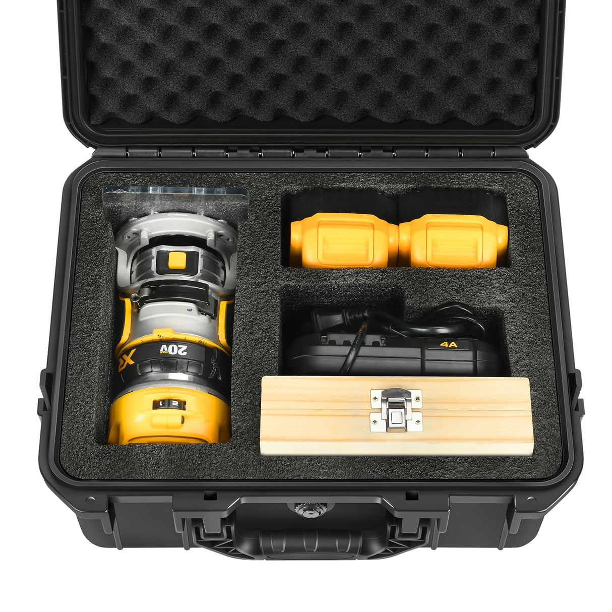 Hard Case for Dewalt Router - Tool Bag for Dewalt 20V Max XR Cordless Woodworking Router Tool, Waterproof & Shockproof Box for Dewalt 20v Router Brushless DCW600B | Battery & Charger (Case Only) LOTOCASE