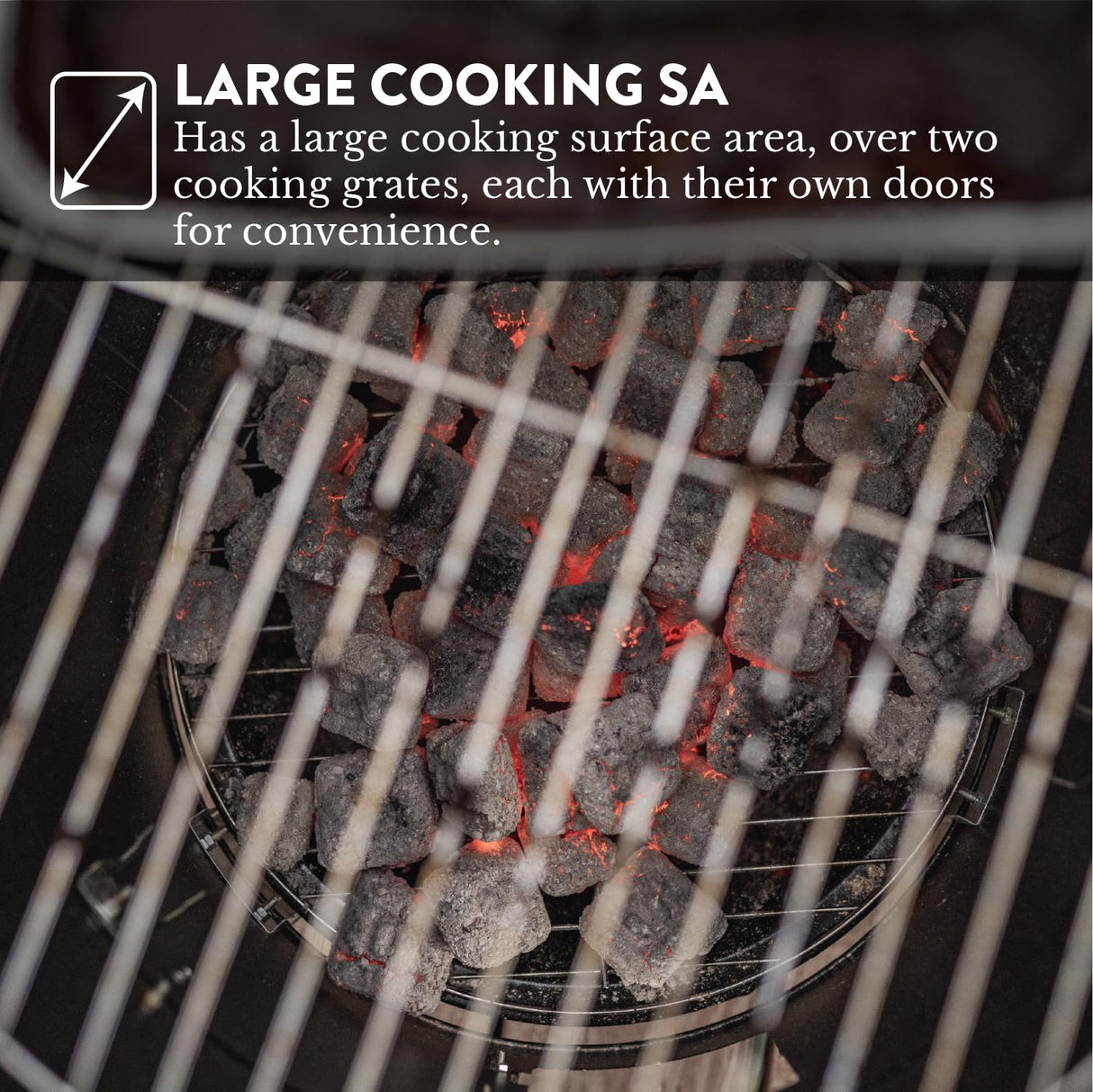 GasOne Vertical Smoker with Thermometer – 16 Inch Heavy Duty Charcoal Smoker – Multipurpose Charcoal BBQ Grill Smoker for Outdoor, Camping – Easy Assembly, 2 Access Doors Grill with Smoker Gas One