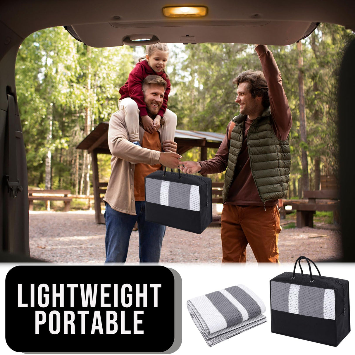 OLANLY Outdoor Rug 5x8 ft Waterproof, Reversible Outdoor Plastic Straw Rug, RV Mat, Indoor Outdoor Carpet Clearance for Patio, Camping, Balcony, Deck, Backyard, Grey & White OLANLY