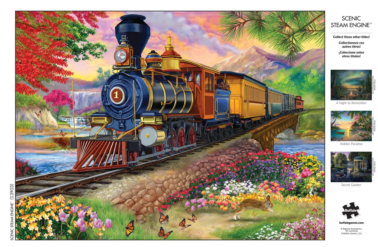 Buffalo Games - Bigelow Illustrations - Scenic Steam Engine - 1000 Piece Jigsaw Puzzle for Adults -Challenging Puzzle Perfect for Game Nights - Finished Size is 26.75 x 19.75 Buffalo Games