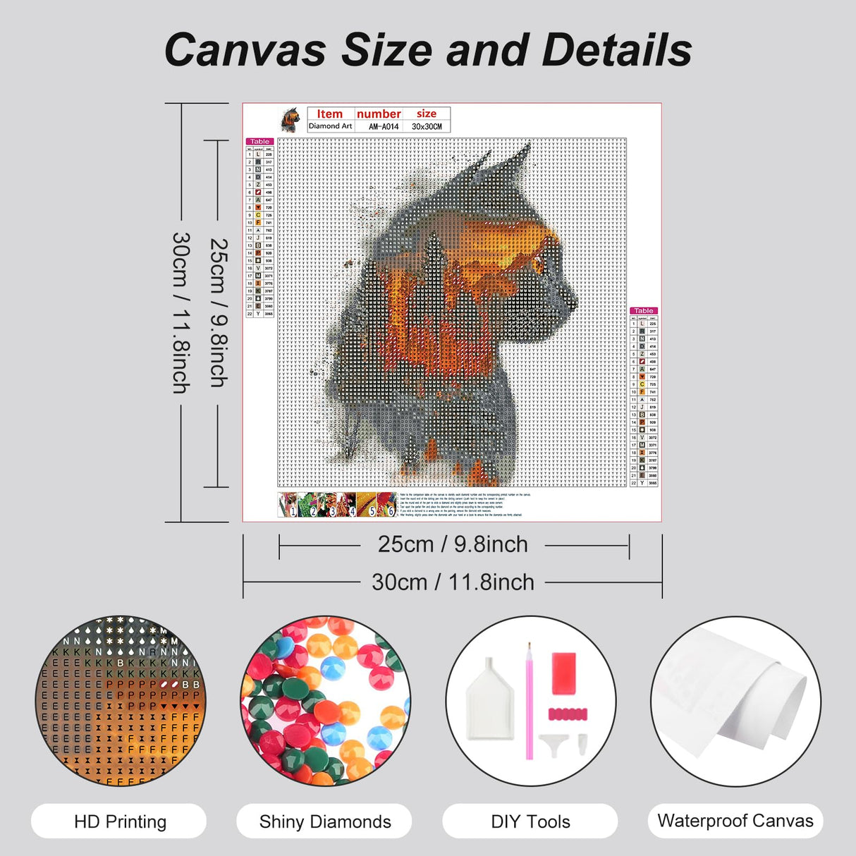 AMORARS Cat Diamond Painting Kit for Adults, 5D Forest Cat Diamond Art for Beginners - DIY Full Diamond Dot Gem Art Painting, Suitable Gifts and Home Wall Decoration Crafts, 12x12Inch AMORARS