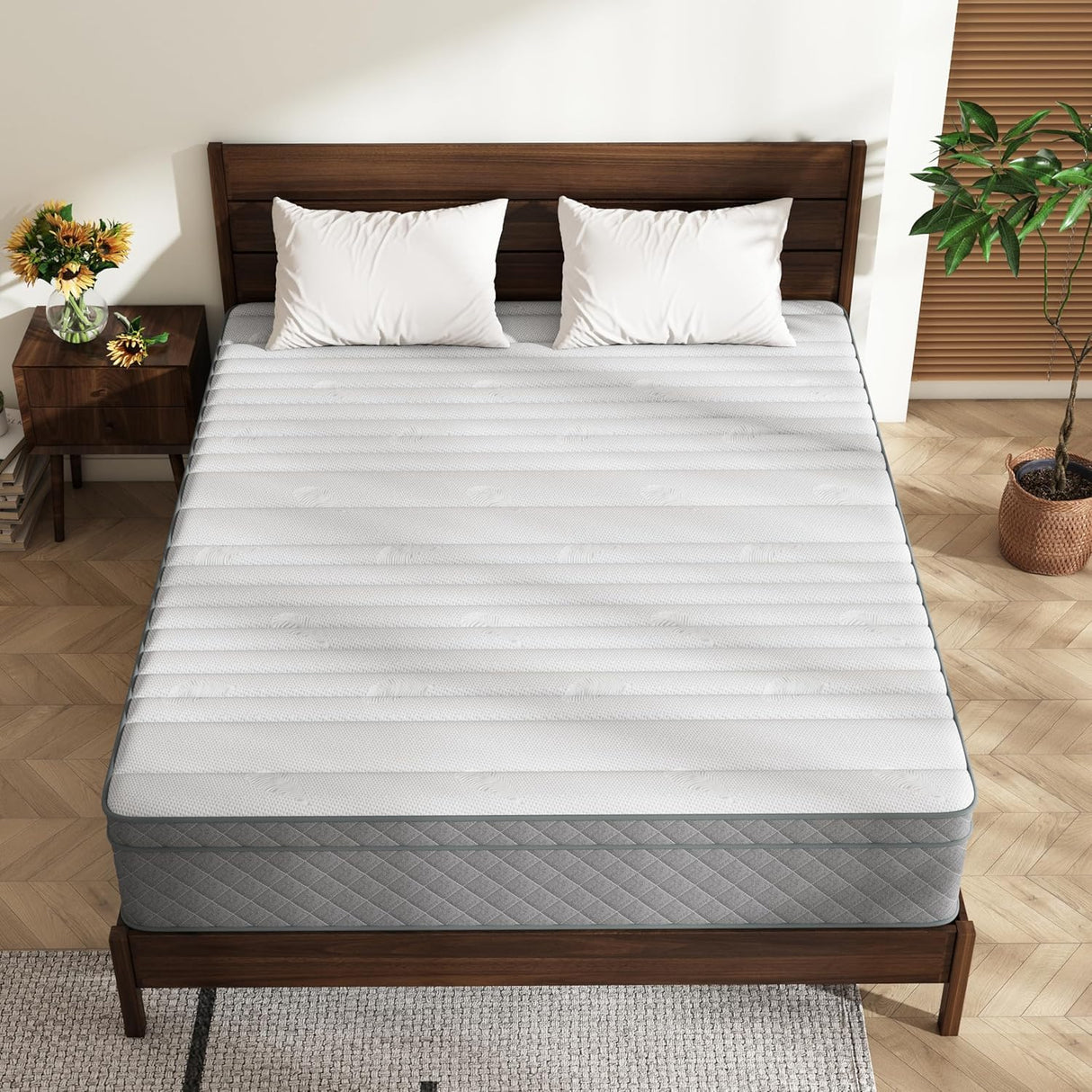 Firm Full Mattress, 14 Inch Cooling-Gel Memory Foam & Pocket Spring Hybrid Mattress,Firm Feel,Full Bed Mattresses in a Box, CertiPUR-US Certified Swbvs