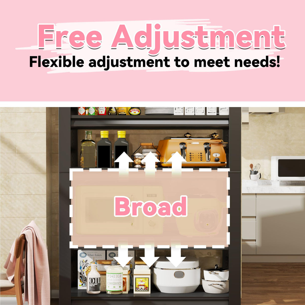 5 Tier Storage Shelves, Shelving Unit, Adjustable Metal Shelving,2000LBS Pantry Shelves Sturdy Steel Shelf for Kitchen Pantry Closet Laundry,15" D x 24" W x 59" H, Black Metallitrend