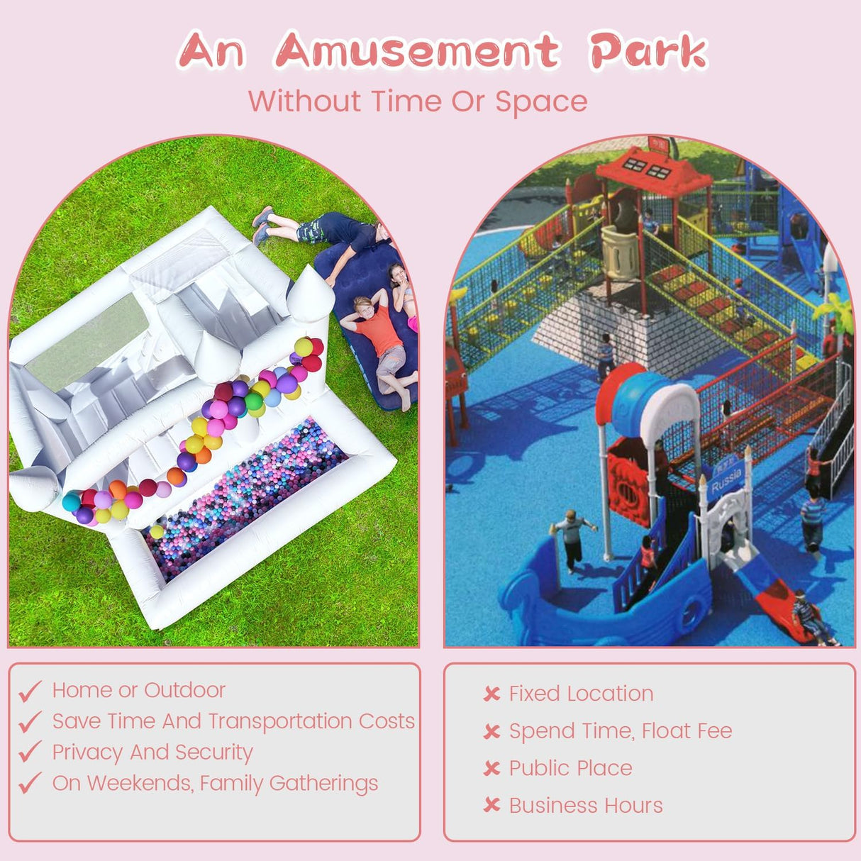 White Bounce House with Slide& Ball Pit for Kids Adults,Commercial PVC Large Inflatable Bounce House Castle Outdoor with 950W Powerul Blower,Wedding Birthday Party Decorations 13.3x13.3x10FT awesmflate