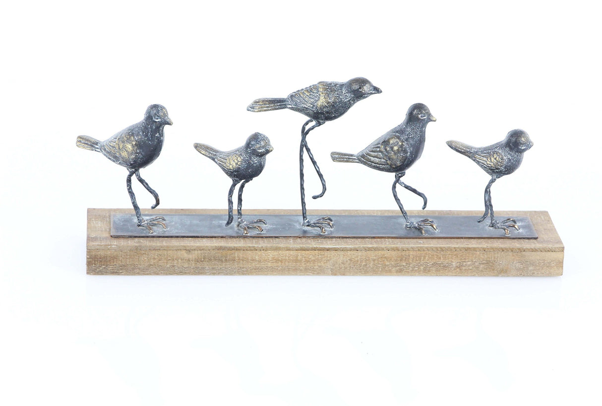 Deco 79 Metal Bird Decorative Sculpture Home Decor Statue, Accent Figurine 18" x 4" x 7", Gray Deco 79
