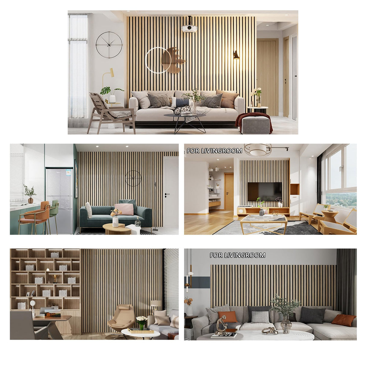 3D Fluted Sound Absorbing | Decorative Soundproof Paneling | Acoustic Wood SLAT Wall Panels | Soundproof Wall Panels for Living Room | 94.48 * 23.62in | 2PCS Coverage | Natural Oak ARTSLAT