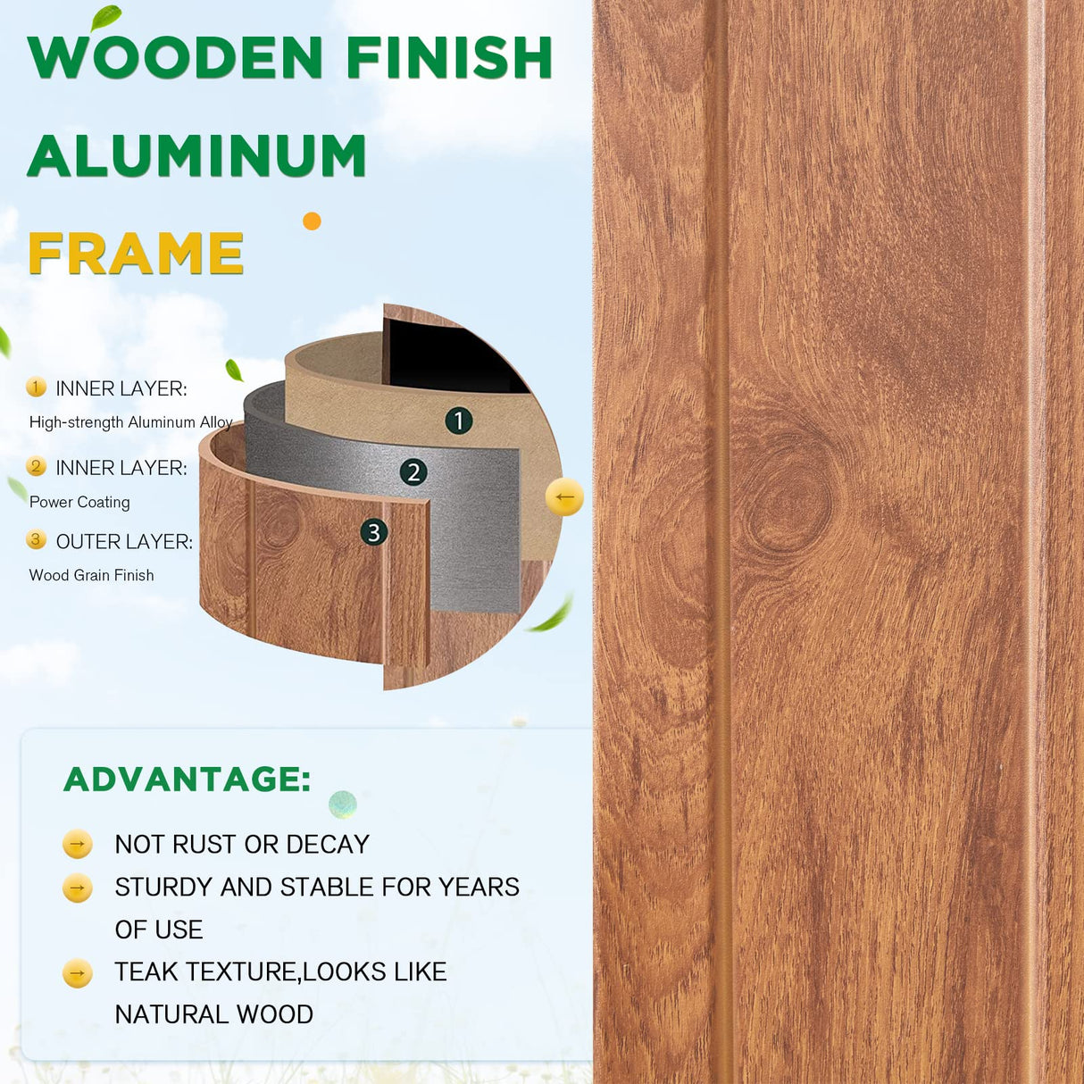 EROMMY 12' x 16' Hardtop Gazebo Outdoor Aluminum Wood Grain Gazebos with Galvanized Steel Roof and Mosquito Net for Patios, Deck, Backyard, Curtains&Netting EROMMY