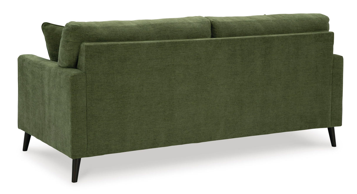 Signature Design by Ashley Bixler Mid-Century Modern Tufted Sofa with 2 Toss Pillows, Green Signature Design by Ashley
