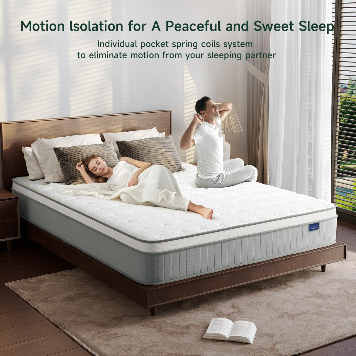 Vesgantti Full Size Mattress, 12 Inch Innerspring Hybrid Full Mattress in a Box, Pressure Relief Pocket Spring Double Bed Mattress with Memory Foam & Knitted Fabric, Medium Firm, CertiPUR-US Vesgantti