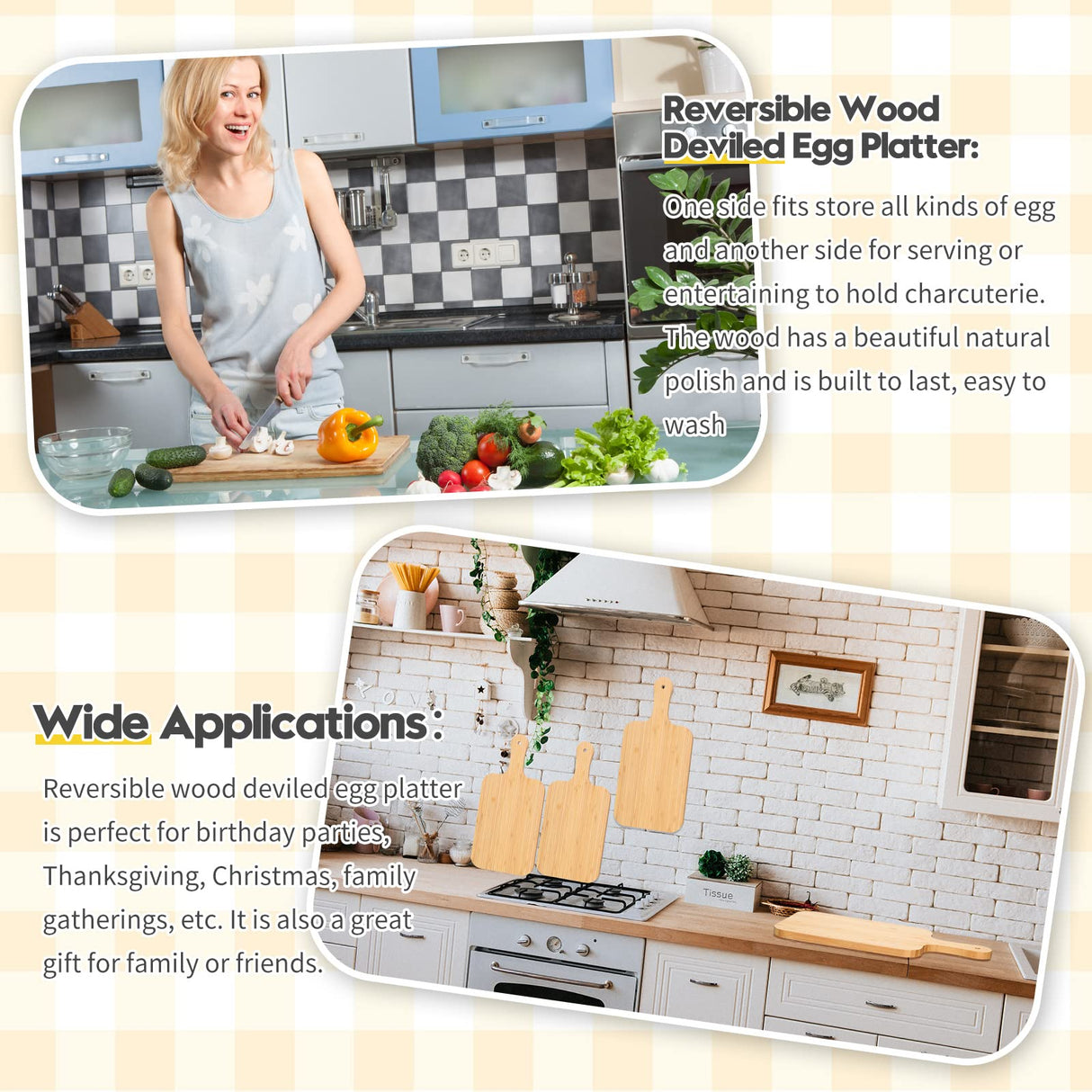 Didaey 6 Pcs Bamboo Cutting Board Set Plain Wood Chopping Board with Handle Kitchen Charcuterie Boards Bulk Engraving Serving Tray for DIY Laser Engraving Wedding Housewarming Gift (15 x 7 Inch) Didaey