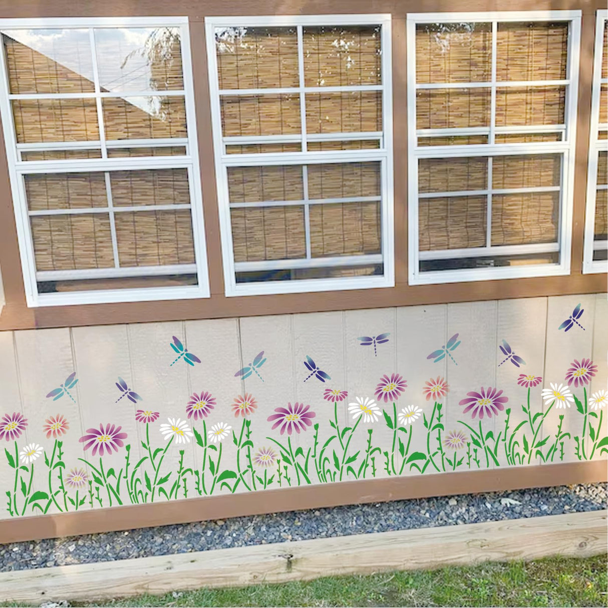 Large Flower Stencils for Painting on Walls – 12x14 Inch Jumbo Reusable Blooming Wildflower DIY Art Stencils for Fence, Wood, Fabric, Garden, Walls, Furniture, Crafts, Canvas(daisy6) MYJMN