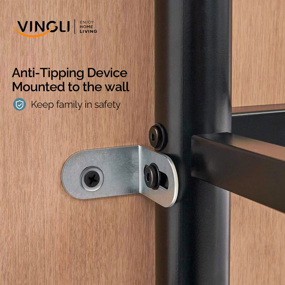 VINGLI Twin Loft Bed with Stairs - Sturdy Metal Bunk Bed with Safety Guard Rails in Black VINGLI