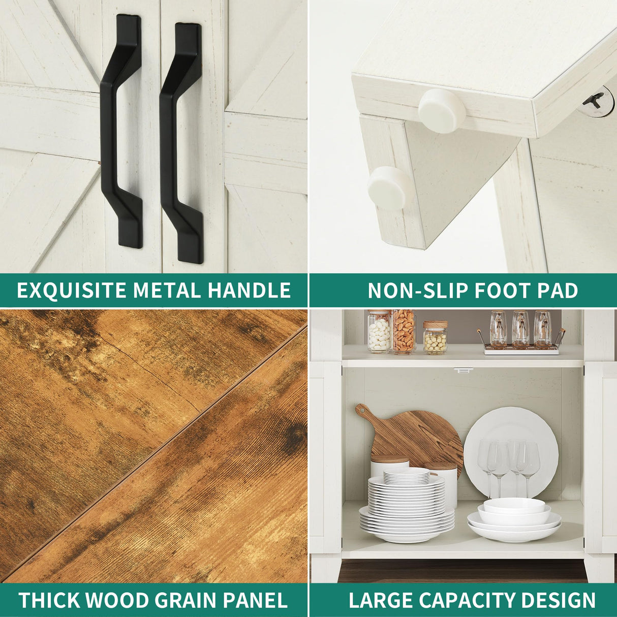 DWVO 55 Inches Round Dining Table for 6-8 People Farmhouse Circle Dining Room Table Large Kitchen Desk with 2 Tier Storage Rack for Kitchen Apartment Resturant, White DWVO