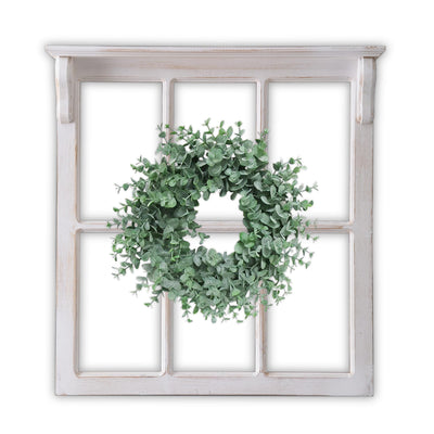 Sintosin Farmhouse Window Frames Wall Decor 29 X 30 Inch, Hanging Distressed White Rustic Rectangle Window Frame, Vintage Carved Wood Framed Wall Decor Living Room, Shabby Chic Home Decor