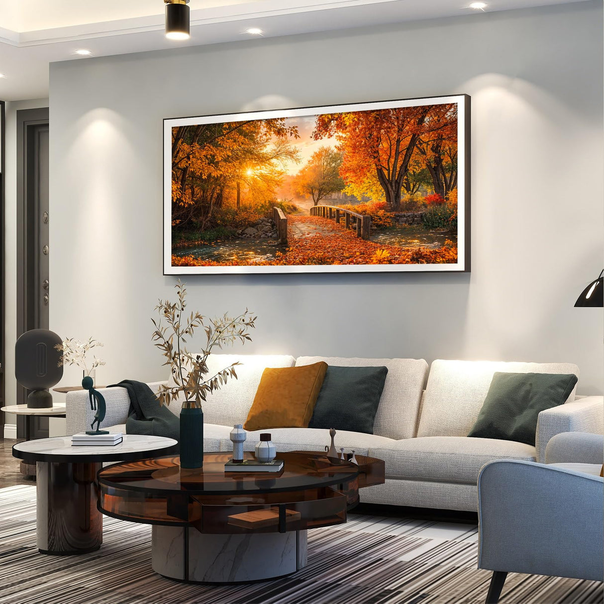 ATDMS Large Diamond Art Kits for Adults - DIY 5D Landscape Diamond Painting Kits for Adults,Full Drill Forest Diamond Painting, Sunset Gem Art Kits for Home Wall Decor 27.5x15.7 Inch ATDMS