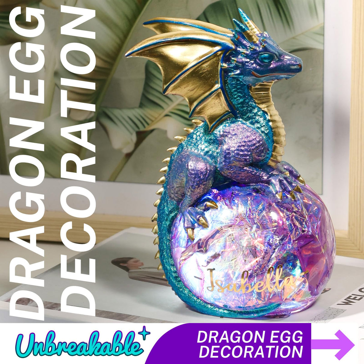 LET'S RESIN Dragon Resin Molds, Dragon Figurines Epoxy Resin Molds with Egg Base, 3D Animal Silicone Molds for Resin Crafts, DIY Home Desk Decor & Gifts LET'S RESIN