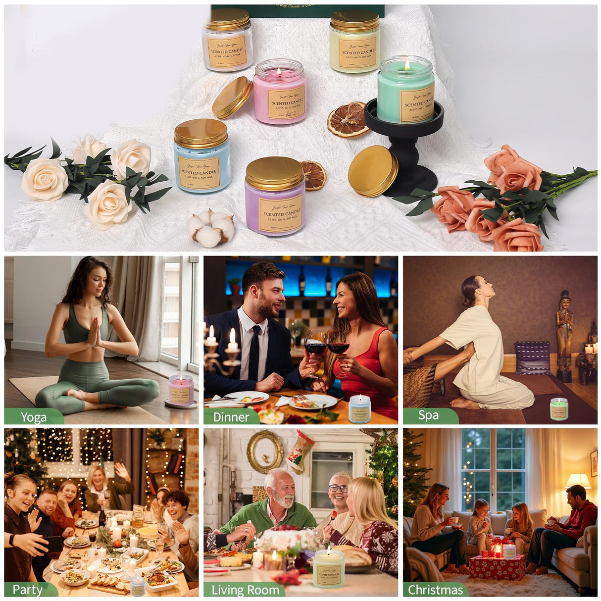 Aeraroma Candle Making Kit for Adults, Soy Candle Making Kit for Beginner - DIY Starter Candle Making Supplies with 900ml Candle Make Pouring Pot & Glass Jars, Perfect for Home Decorations Aeraroma