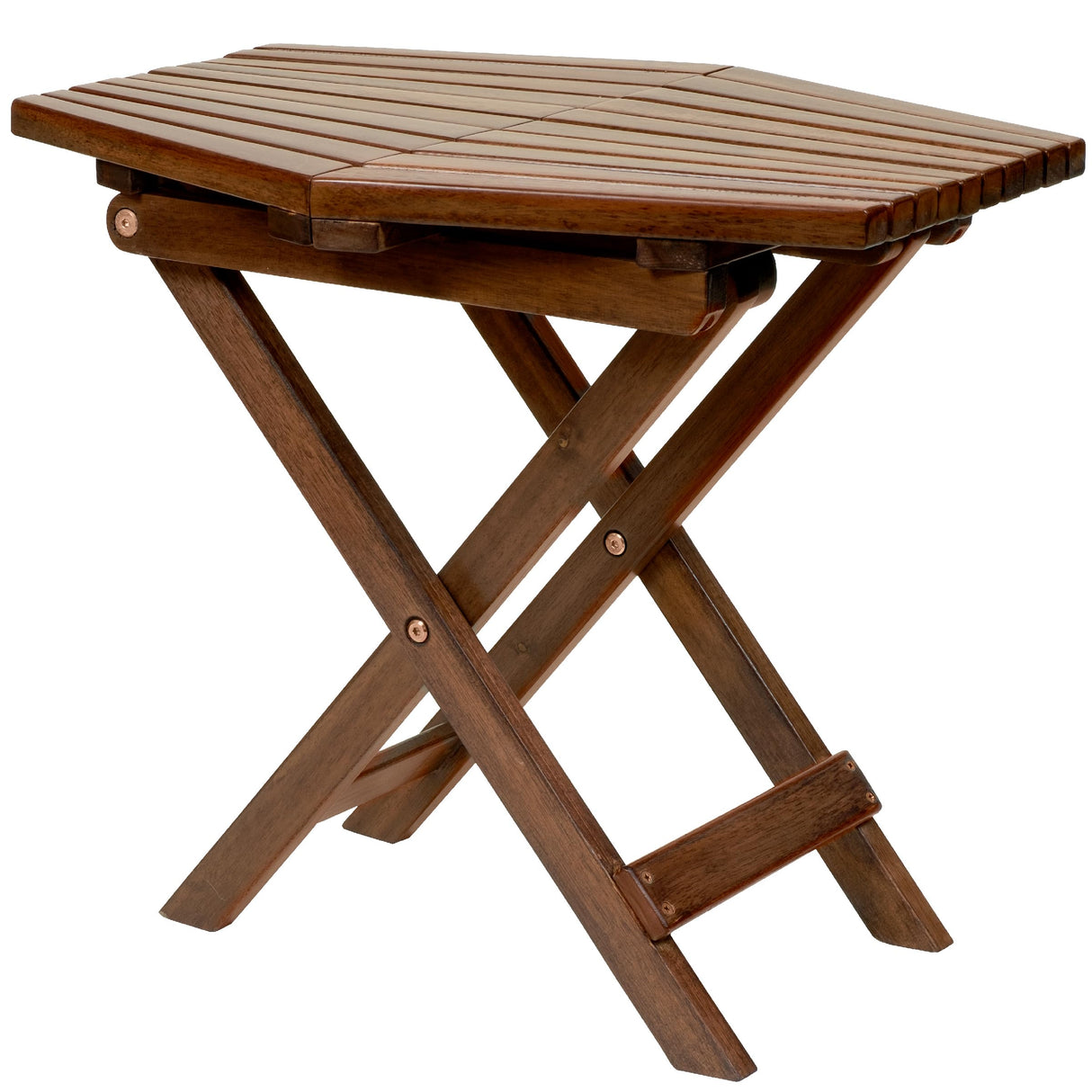 CleverMade Tamarack Folding Table - Outdoor Patio Furniture Accessory for Home Entertaining in the Patio, Backyard, and Deck, Cinnamon, Small CleverMade