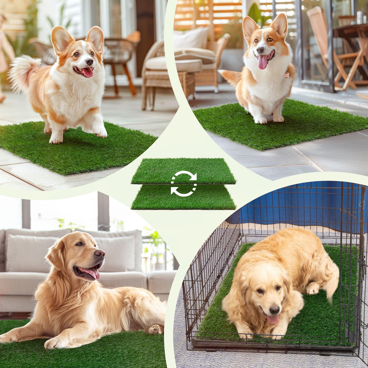LOOBANI Dog Grass Pee Pads, Artificial Dog Grass Pads for Potty Tray, Fake Grass for Dogs to Pee On, Outdoor Indoor Pee Grass for Dog Potty (18*23 inch) LOOBANI