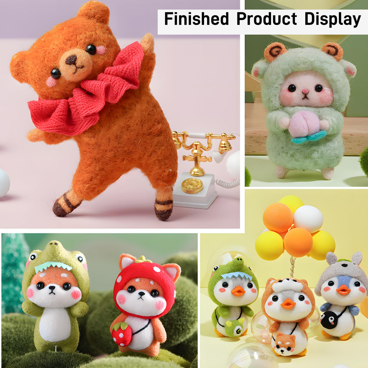 Catopia Needle Felting Kit,Wool Roving 20 Colors Set,Tools for Felted Animal Needle Felting Supplies,Needle Wool Felting Tools Kit Catopia