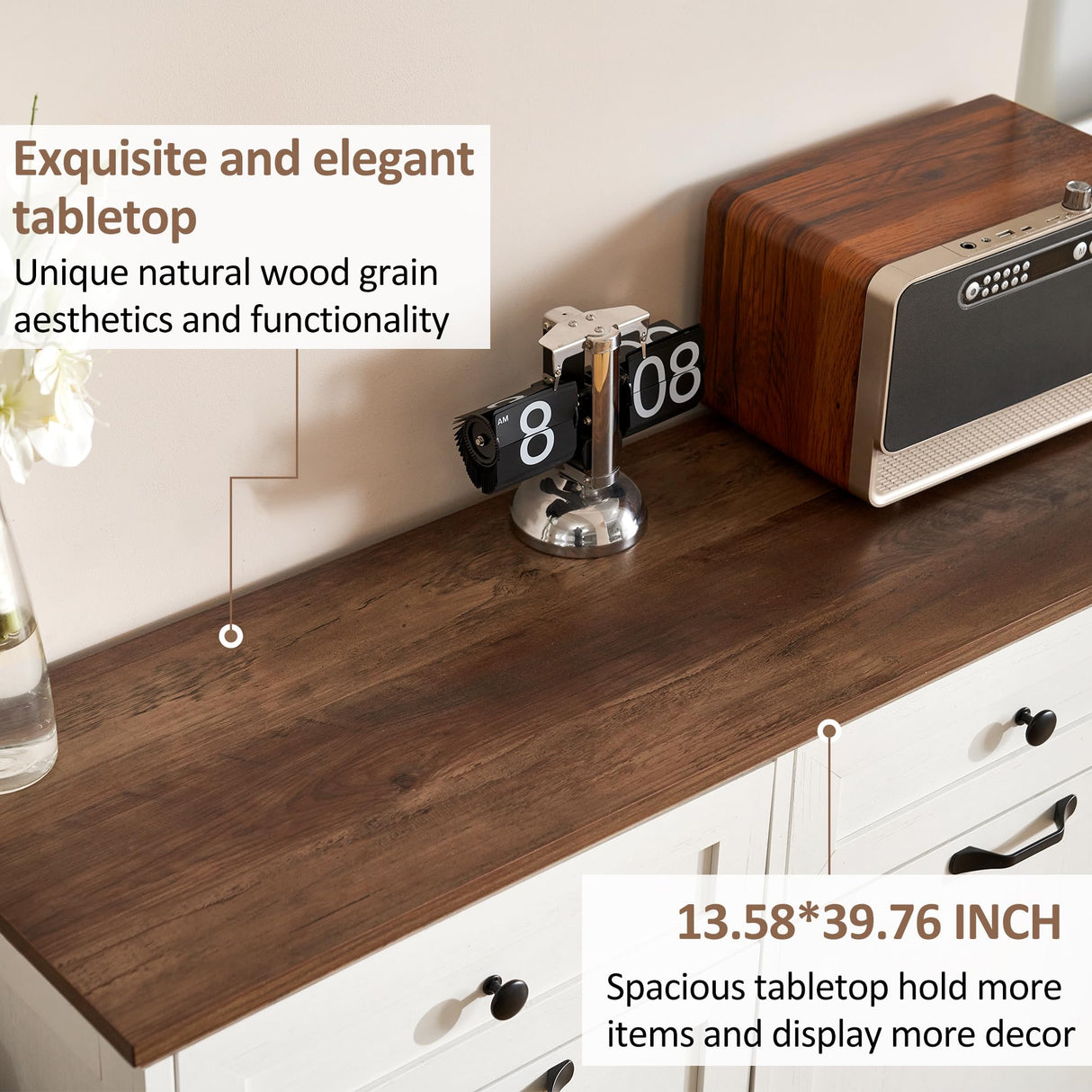 Spurgehom Double Tilt Out Trash Cabinet 13 Gallon Kitchen Waste Bins, Laundry Hamper Tilt Out Pet Proof Hidden Trash Bin for Kitchen, Antique White Spurgehom