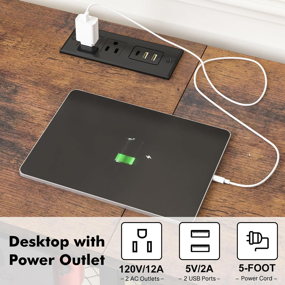 YGEOMER TV Stand for 55 inch TVs, Entertainment Center with Movable Shelf Panels, Power Outlet and LED Lights Open Storage Shelves, TV Media Console Table for Living Room and Bedroom, Rustic Brown YGEOMER