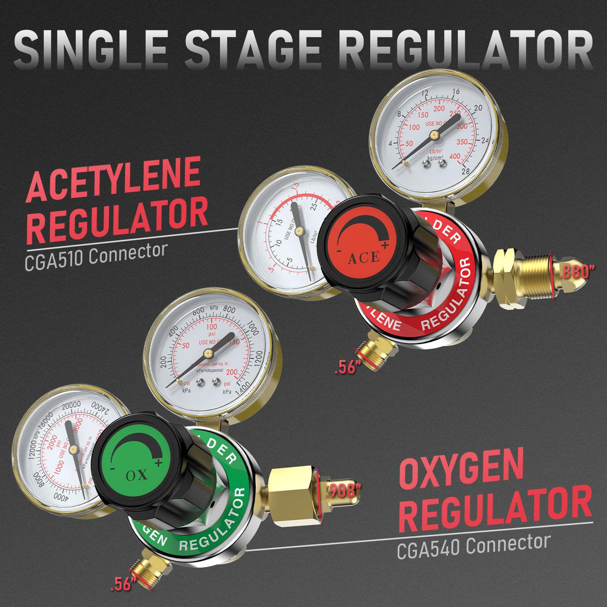 YESWELDER Oxygen & Acetylene Torch Kit, Welding Cutting Torch Kit, Gas Cutting Torch with Regulator Nozzles Hose Goggles YESWELDER
