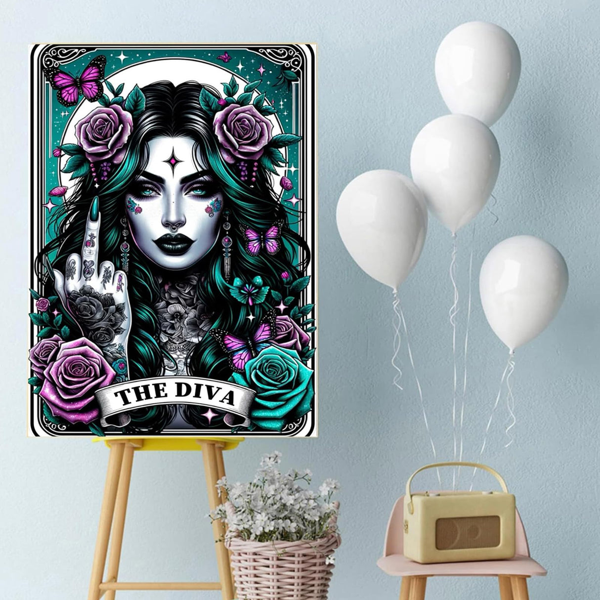 GOUOYANA Gothic Diamond Art Kits for Adults, Tarot Card Diamond Painting, Diamond Painting Cards, DIY Full Rhinestone 5D Diamond Painting Kits (Gemstone Craft), Home Wall Decoration (12x16 inch) GOUOYANA