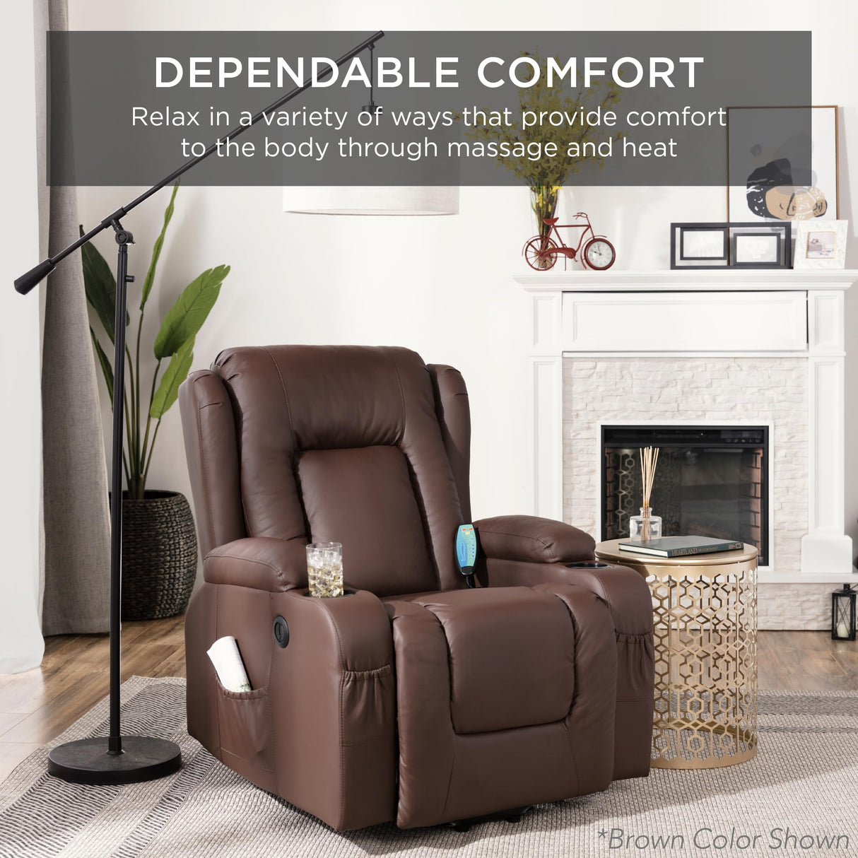 Best Choice Products Modern Linen Electric Power Lift Chair, Recliner Massage Chair, Adjustable Furniture for Back, Legs w/ 3 Positions, USB Port, Heat, Cupholders, Easy-to-Reach Button - Burgundy Best Choice Products