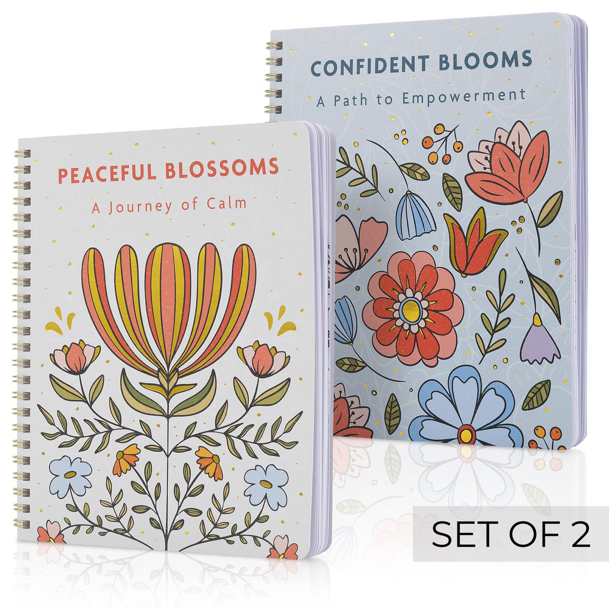 ZICOTO Beautiful Adult Coloring Book Set of 2 for Relaxation - Affirmation and Inspirational Books Making it a Great Gift - Perfect Stress-Relieving Books Fun to Color for Women ZICOTO