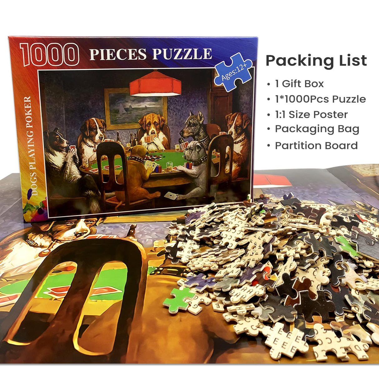 1000 Pieces Jigsaw Puzzles for Adults Wooden Jigsaw Puzzle 1000 Piece Adult Puzzle Children, Dogs Puzzles DIY Home Decor Wall Art Game Toy Gift for Family Dad Mom Wife Friends, 29x20In najiaxiaowu