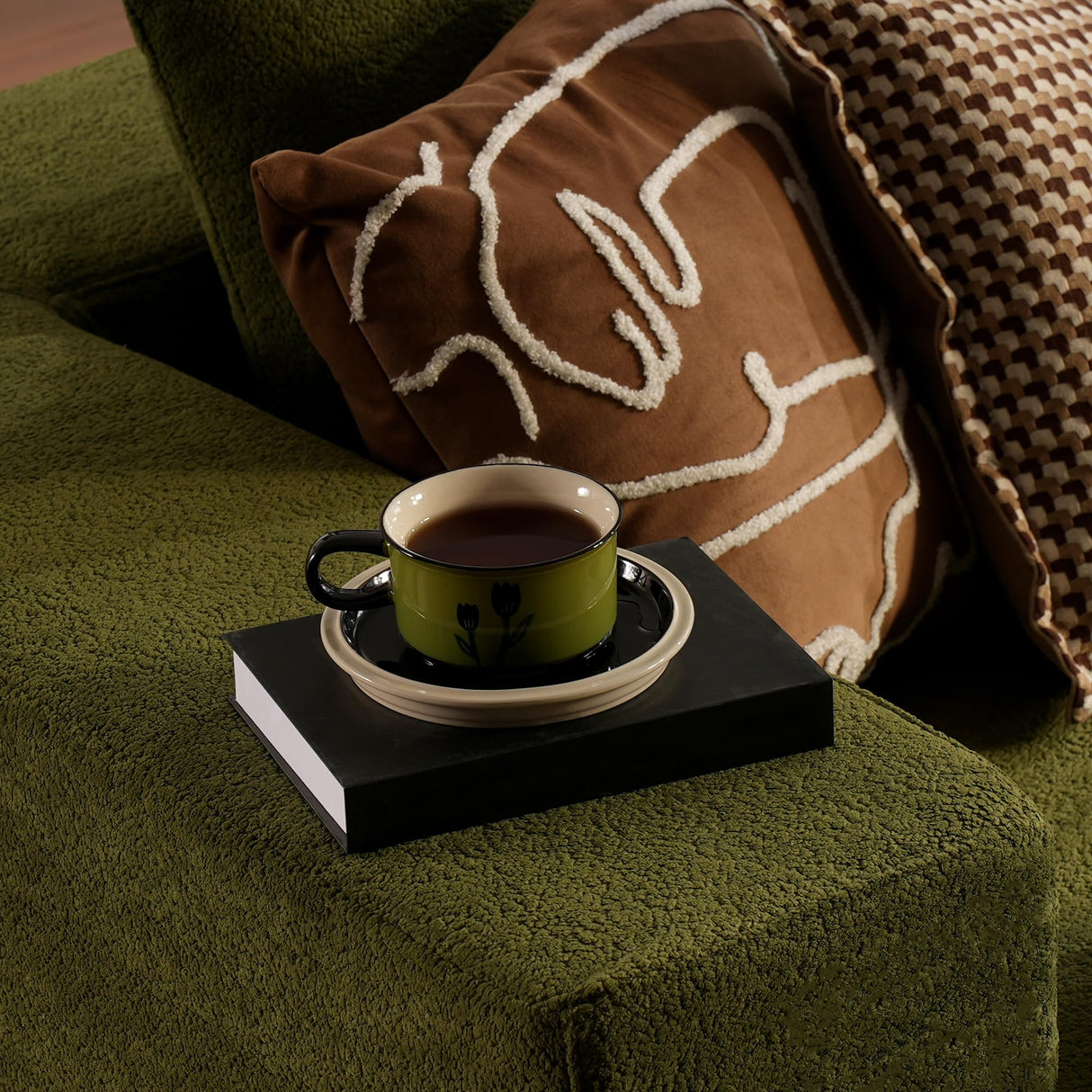 ovios 104" Cloud Sectional Couch with L-Shape Chaise,Modern Modular Sofa with Deep Seat, Upholstered Couches for Living Room Bedroom,No Assembly Required, Green (Cloud Velvet) ovios